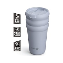 3 Bubble Two-cap Straw Tumbler Çelik Termos 600 Ml Zen Blue St-246 Açık Bej