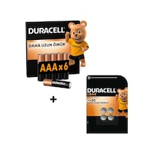 Duracell Basıc Aaa İnce Alkalin Kalem Pil 6'lı Paket & Duracell Lr44 Alkalin Özel Pil 4'lü Paket