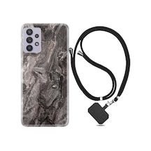 Samsung Uyumlu Galaxy A32 Kilif Ipli Askili Gri Mermer 1376 529006926