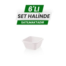 Alezy 528 Göreme Melamin Termostar Kare Sosluk 7 Cm Beyaz