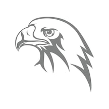 Kartal Kafası Sticker 17x17 Cm Gri