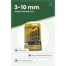 Ahşap Matkap Ucu Seti 8 Parça 3 İle 10 Mm Arası Delme Uçları Elek