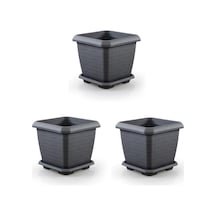 Omnipazar So-hk03 Hisar Kare Tabaklı Saksı 25.5 Litre 3 Adet