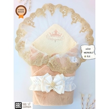 Kışlık Bebek Kundağı Unisex Bebek Dış Kundak Battaniyesi Hastane Çıkışı Kundak Battaniye Sütlü Kahve