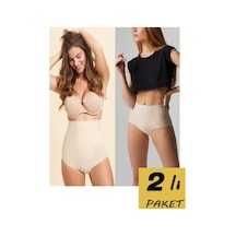 Mistirik Polfax Ve Private Model 2li Lazer Kesim Slip Korse Ve Bato Külot Korse Ten Renk Slip Kilot Ten