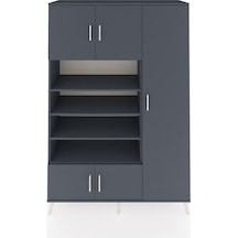 Hyperion Dolap 11 Raflı 5 Kapaklı 132x44x195 Antrasit-antrasit/antrasit Antrasıt/antrasıt