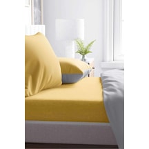 Sarı Pamuklu Tek Kişilik Lastikli Çarşaf 100x200 Abanoz