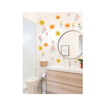 Çiçek Duvar Sticker Seti Çiçekli Dekoratif Duvar Sticker Salon Yatak Odası Çocuk Odası Oda Dekoru Ço