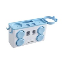 Willowhaven 32cm Wall Mount Toothbrush Holder Automatic Toothpaste Dispenser Holder Storage Toothpaste Squeeze Rack Bathroom Accessory 2 Adet Beyaz Gri