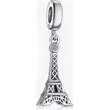 Nur Silver Eyfel Kulesi Sallantılı Gümüş Charm Nur-bl00344