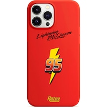 Apple Uyumlu iPhone 16 Pro İle Kırmızı Lansman Kılıf Mcqueen Tasarımlı
