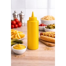 Sosluk Sıkma Şişesi 750 Ml Bpa Free Hardal Sos Şişesi Endüstriyel Kullanım Sarı