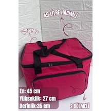 45 Lt. Termal Kamp Ve Piknik Yemek Taşıma Çantası, Soğutucu Buzluk Çanta Kırmızı