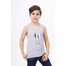 Toontoy Kids Toontoy Erkek Çocuk Baskılı Atlet Gri Melanj