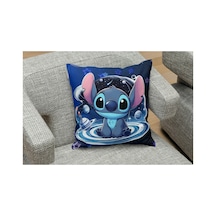 Stitch Desenı Kare Yastık Kılıfı Çok Renkli