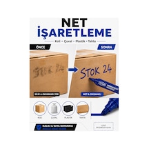 Mavi Permanent Marker Koli Kalemi 12 Li Paket 3 Mm Kesik Uç Lacivert