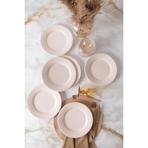 Krem Linda Pasta Tabağı 21 Cm 6 Adet 030 Çok Renkli