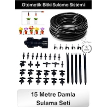 Sulama 15 Metre Damla Sulama Seti Otomatik Bitki Sulama Sistemi Bahçe Ve Balkon İçin Su Tasarruflu