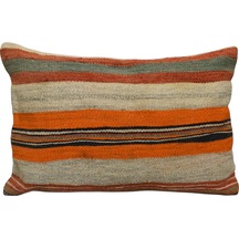 Zehra Abla Halı Yeni El Dokuma Dekoratif Kilim Kırlent Yastık Kılıfı 6677 Çok Renkli