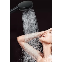 Siyah Yüksek Basınçlı 5 Fonksiyonlu Ultra Lüx Ayarlanabilir Turbo El Duş Başlığı Metalik Plastik Diğer