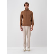 Xint Camel Doğal Yün Dokulu Regular Fit Kazak 801826