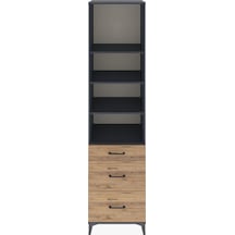 Hyperion Dolap 4 Raflı 3 Çekmeceli 60x44x243 Antrasit-çam Antrasit