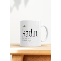 Kadın Baskılı Kupa Bardak Beyaz