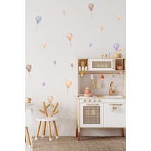 MSticker Suluboya Desenli Balonlar Çocuk Bebek Odası Dekorasyon Sticker Seti