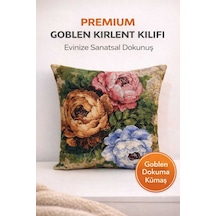Goblen Üç Çiçek Desen Kırlent Kılıf Renkli
