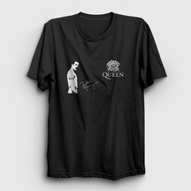 Presmono Unisex İmza Queen Freddie Mercury T-shirt Siyah