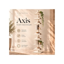 Axis 8 Raflı Metal Kitaplık Modern Tasarım Dikey Dekoratif Kitaplık Krem - 935176049 Krem