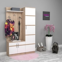 Asos Ceviz Ve Beyaz Portmanto Mdf Antrasit