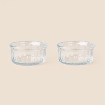 Glass 2'li Cam Fırın Kabı - Şeffaf - 10 Cm Çok Renkli