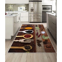 Dijidekor Işıltı Koleksiyonu Model241 Süngerli Dijital Baskılı Saçaksız Mutfak Halısı Yolluk