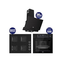 Ferre Steamart-Fryart-Silentart Serisi Siyah Set QEP64CS+SS205+D063-SA Emaye Izgara
