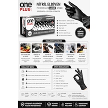 One Plus Nitril Eldiven Pudrasız Larc Siyah 100'lü Paket