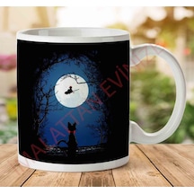 1-747 Airmail Kikis Delivery Service Moon Silhouette İki Tarafı Baskılı Kupa Bardak.jpg