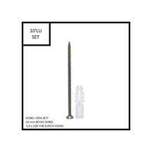Dübel-vida Seti, Beyaz Dübel 10 Mm, 5,0x100 Yhb Sunta Vidası, 10 Adet