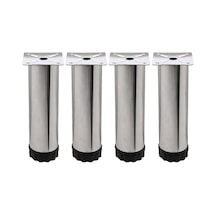 Badem10 Ayarlanabilir Mobilya Kanepe Baza Koltuk Metal Destek Yükseltici Ayağı 12 Cm Krom Ayakları 4 Adet 6395751