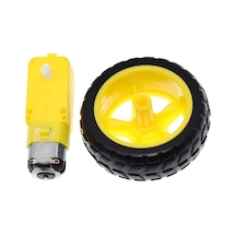 Robot Tekerlek Ve Dc Motor Seti 200rpm Araba Robot Akılı Araç Oyuncak 250rpm Dc 3v-9v