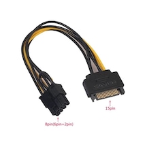 20 cm. SATA Power Erkek To 6+2 Çevirici 8 Pin Dönüştürücü Kablo