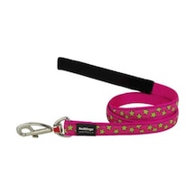 Pembe Üzerine Lime Yıldızlı Köpek Uzatma Tasması Small 15 Mm 1,2 Mt Çok Renkli