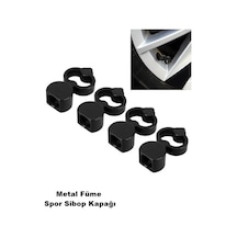 Maça Sibop Kapağı Metal Füme Rengi Profesyonel Maça Logolu Metal Sibop Kapağı 4 Parça Set Füme