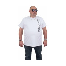 Mocgrande Erkek Büyük Beden Sıfır Yaka Tişört İmagine 24126 Beyaz-beyaz