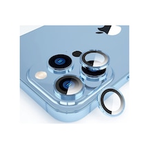Apple Uyumlu iPhone 15 Pro / 15 Pro Max Alüminyum Seri Kamera Lens Koruyucu Mavi Mavi