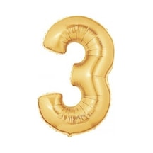 Gold Rakam 3 Folyo Balon 40 Inç 100 CM