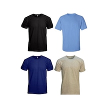 Abani Classic Yarım Kol Sıfır Yaka Tişört Çok Renkli 4’lü Paket