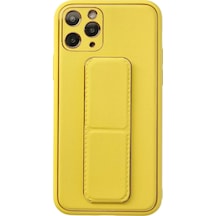 Apple İphone Uyumlu 11 Pro Kılıf Coco Deri Standlı Kapak - Sarı Çok Renkli