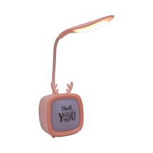 Hedyex Budret Şarjlı 400mah Led Masa Lambası Akrobatik Gece Lambası Pembe