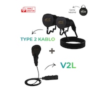 Elektrikli Araç Type 2 Ac Şarj Kablosu+ 3'lü Priz Uzatmalı V2l/byd-skywell Uyumlu